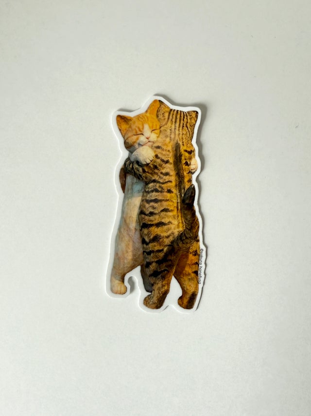 ステッカー】やっと会えたね(白茶) | petel gallery